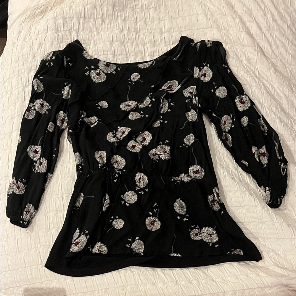 Floral Black Women's Top